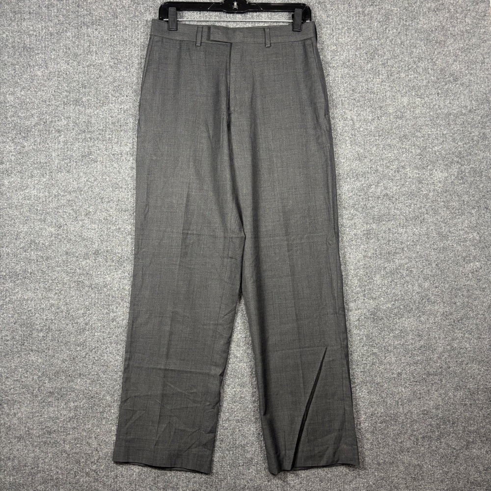 Axist Dress Pants Mens 29x30 (Fits 30x29) Gray Flat Front Slacks Straight Leg